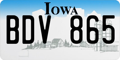 IA license plate BDV865