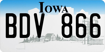 IA license plate BDV866