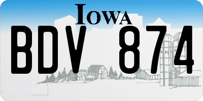 IA license plate BDV874