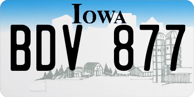 IA license plate BDV877