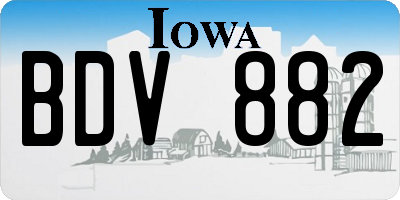IA license plate BDV882