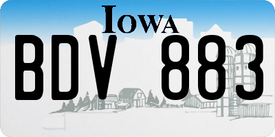 IA license plate BDV883