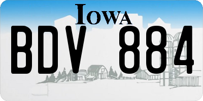 IA license plate BDV884