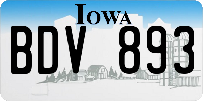 IA license plate BDV893