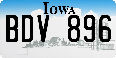 IA license plate BDV896