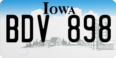 IA license plate BDV898