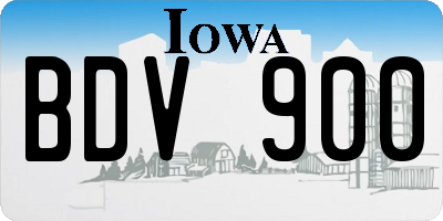 IA license plate BDV900