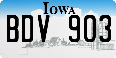 IA license plate BDV903