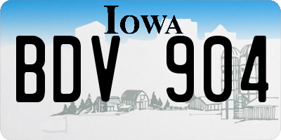 IA license plate BDV904
