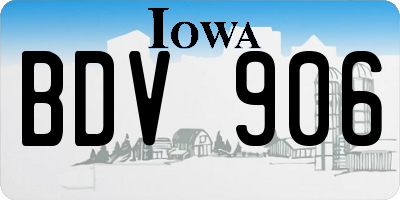 IA license plate BDV906