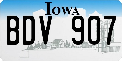 IA license plate BDV907