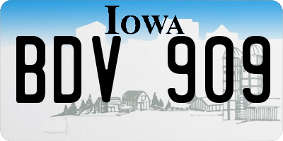 IA license plate BDV909