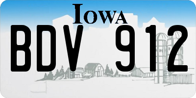 IA license plate BDV912
