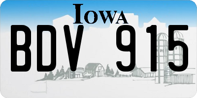 IA license plate BDV915