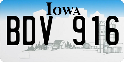 IA license plate BDV916