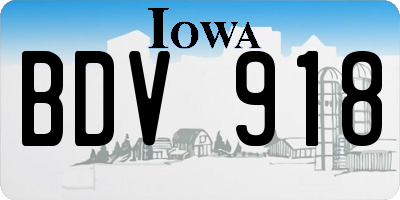 IA license plate BDV918