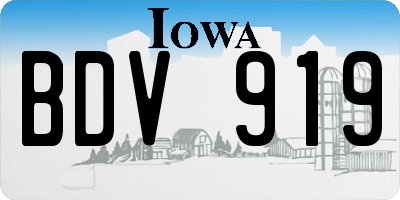 IA license plate BDV919