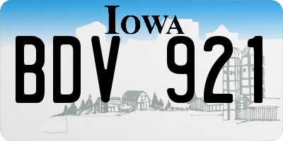 IA license plate BDV921