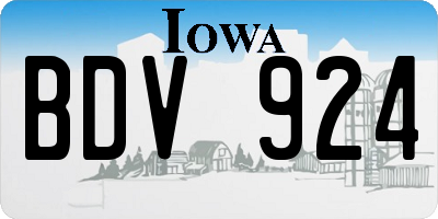 IA license plate BDV924