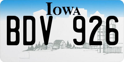 IA license plate BDV926