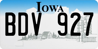 IA license plate BDV927