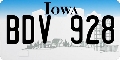 IA license plate BDV928