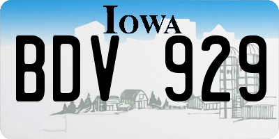 IA license plate BDV929