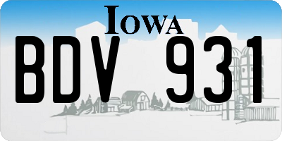 IA license plate BDV931