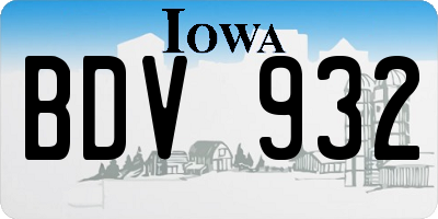 IA license plate BDV932