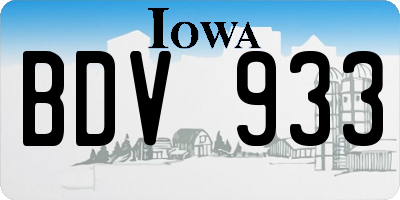 IA license plate BDV933