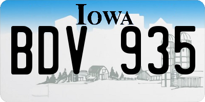 IA license plate BDV935