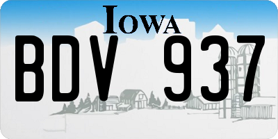 IA license plate BDV937