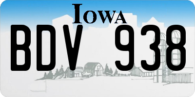 IA license plate BDV938