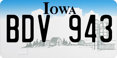 IA license plate BDV943