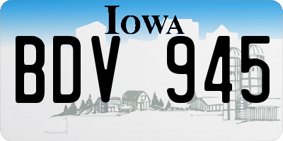 IA license plate BDV945