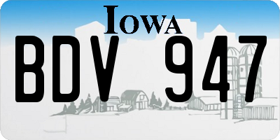 IA license plate BDV947