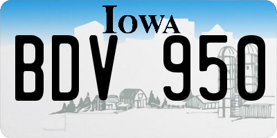 IA license plate BDV950
