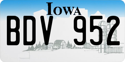 IA license plate BDV952