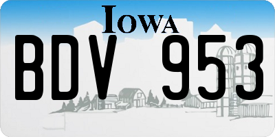 IA license plate BDV953