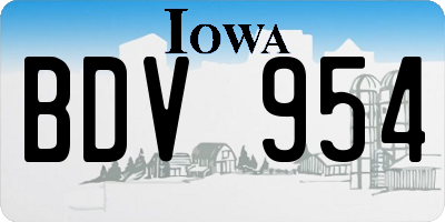 IA license plate BDV954