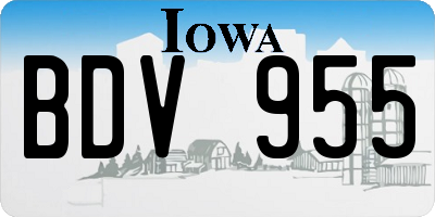 IA license plate BDV955