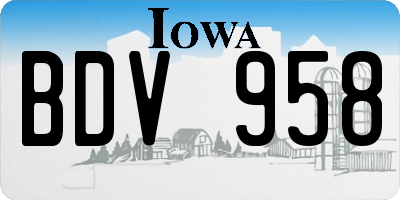 IA license plate BDV958