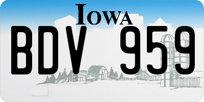 IA license plate BDV959