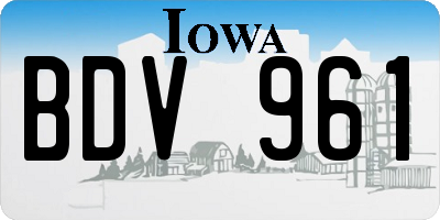 IA license plate BDV961