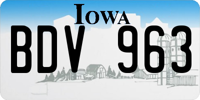 IA license plate BDV963