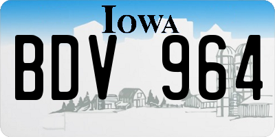 IA license plate BDV964