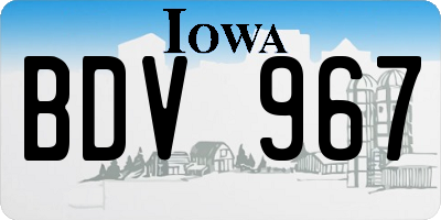 IA license plate BDV967