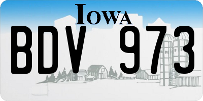 IA license plate BDV973