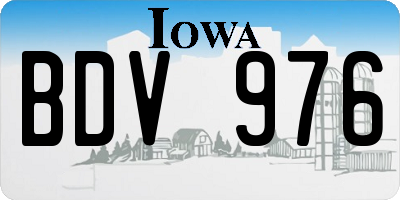 IA license plate BDV976
