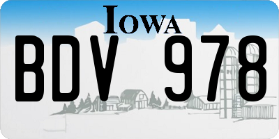 IA license plate BDV978